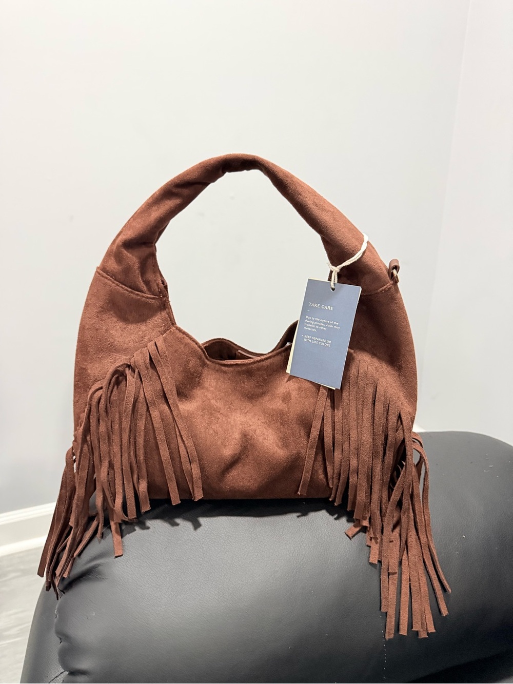 Universal Thread Soft Fringe Crescent Handbag